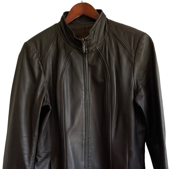 Vintage Danier Brown Leather Blazer Trench Jacket Buttery Soft - Picture 6 of 14